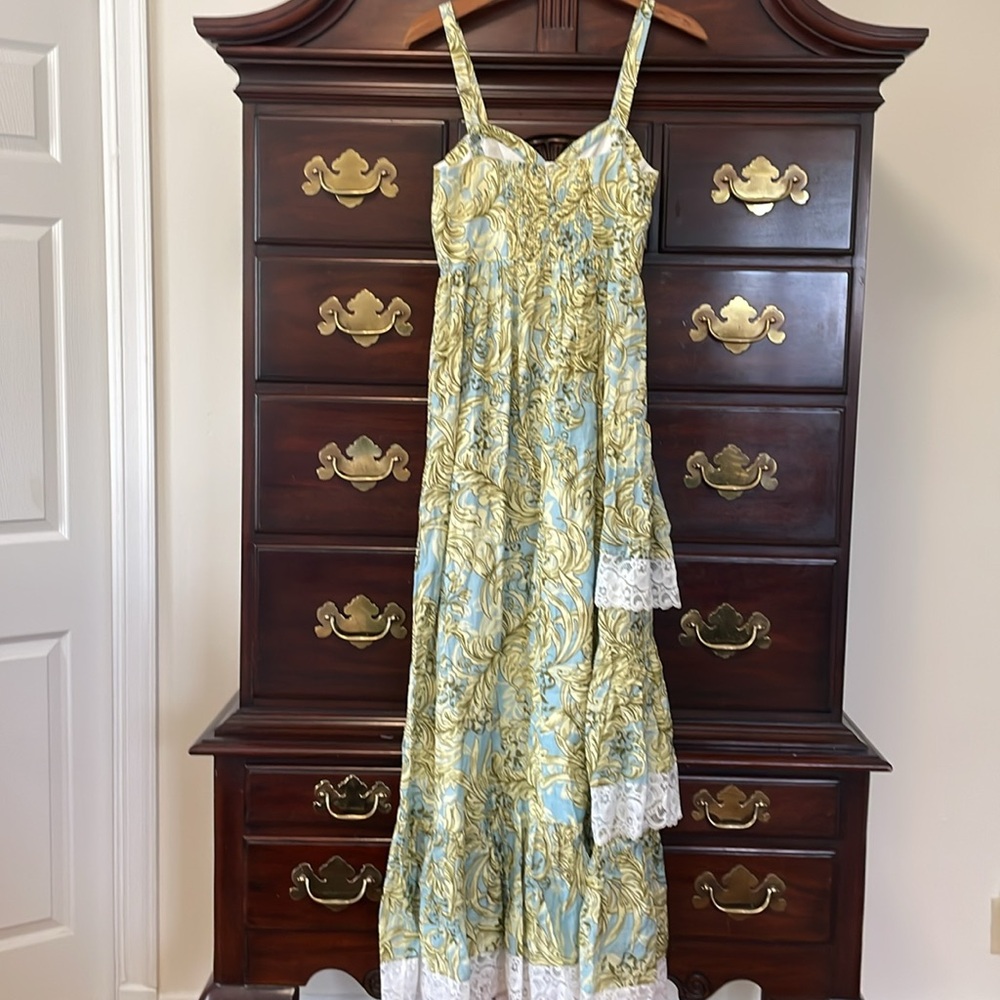 New Eddy Lace Printed Maxi Dress size Medium - Picture 5 of 15